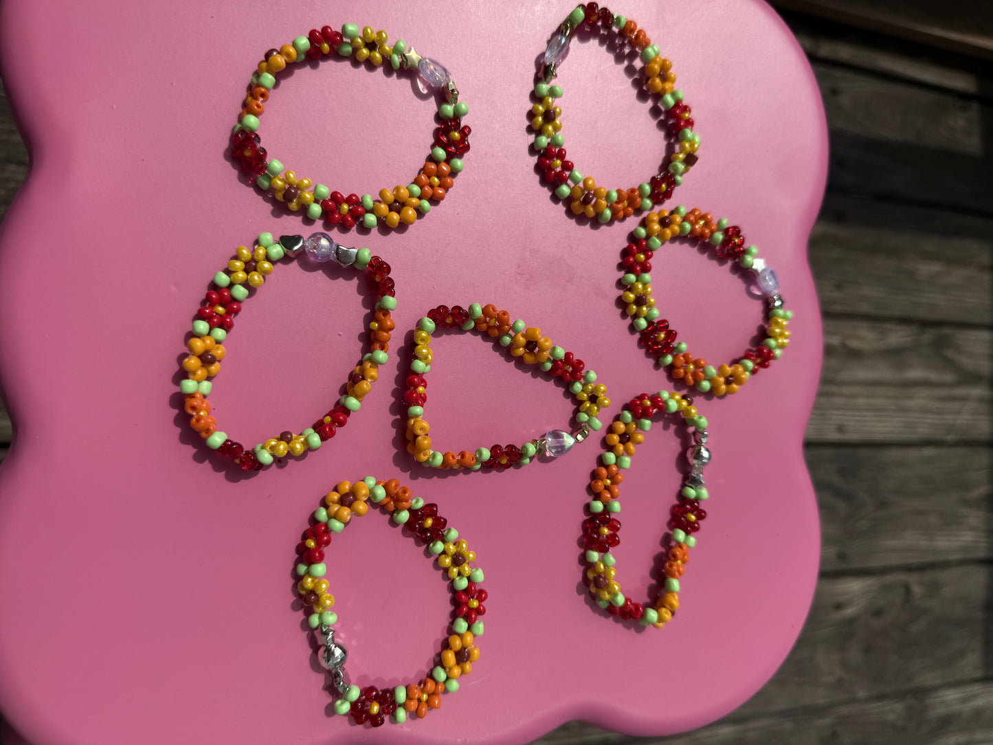 “Solar Bloom” Seed Bead Bracelet
