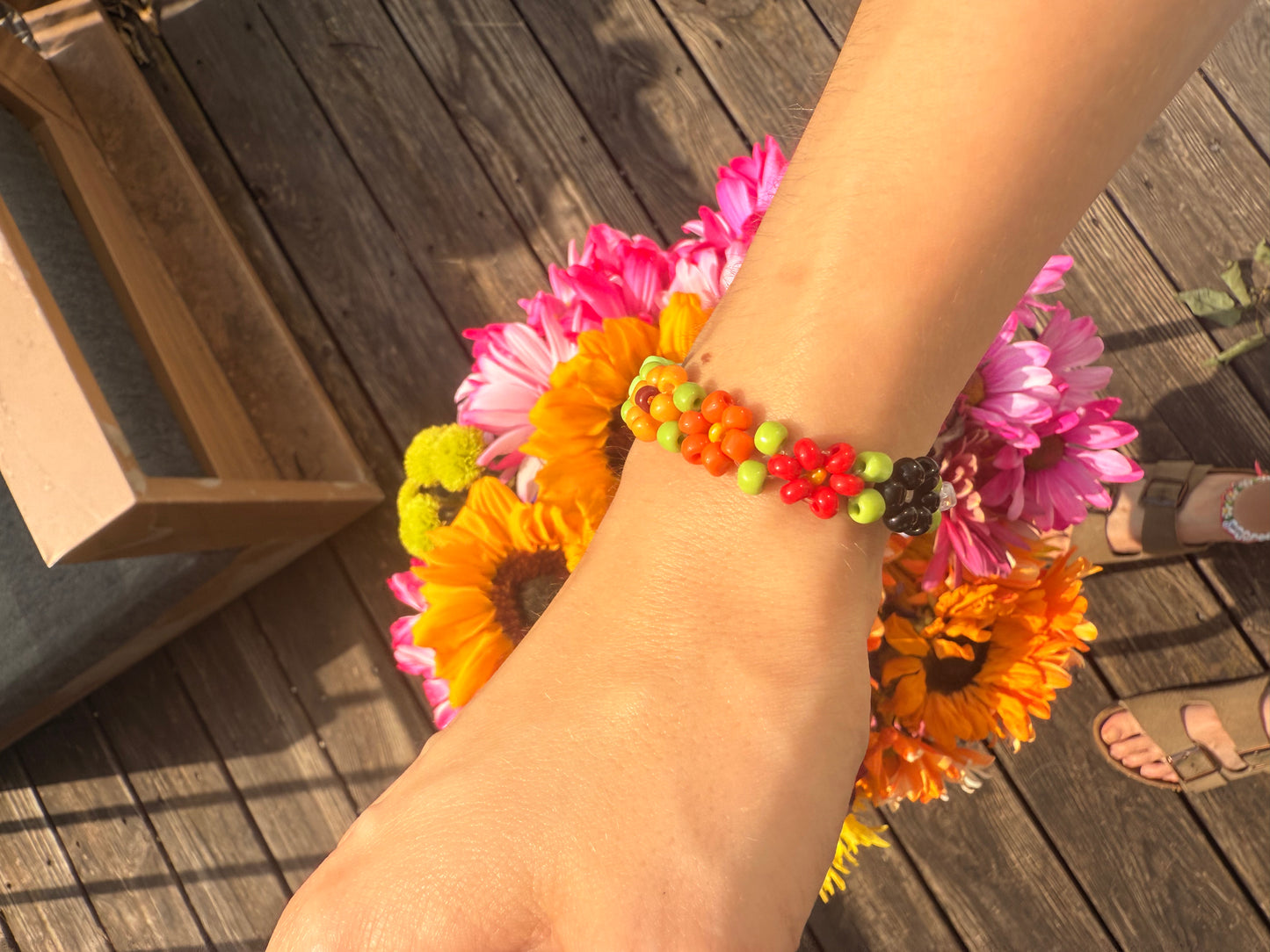 “Sacred Rainbow” Seed Bead Bracelet