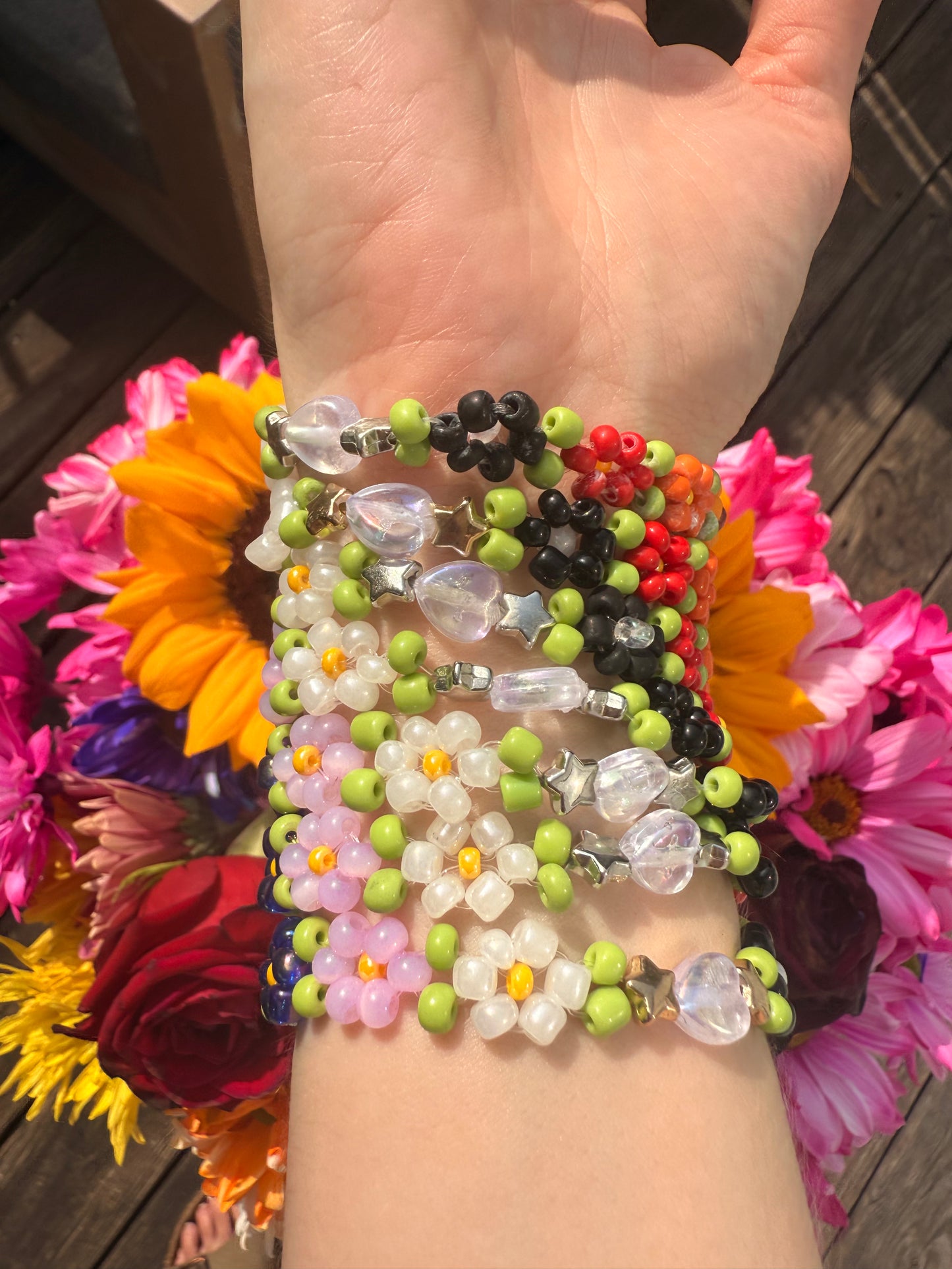 “Sacred Rainbow” Seed Bead Bracelet
