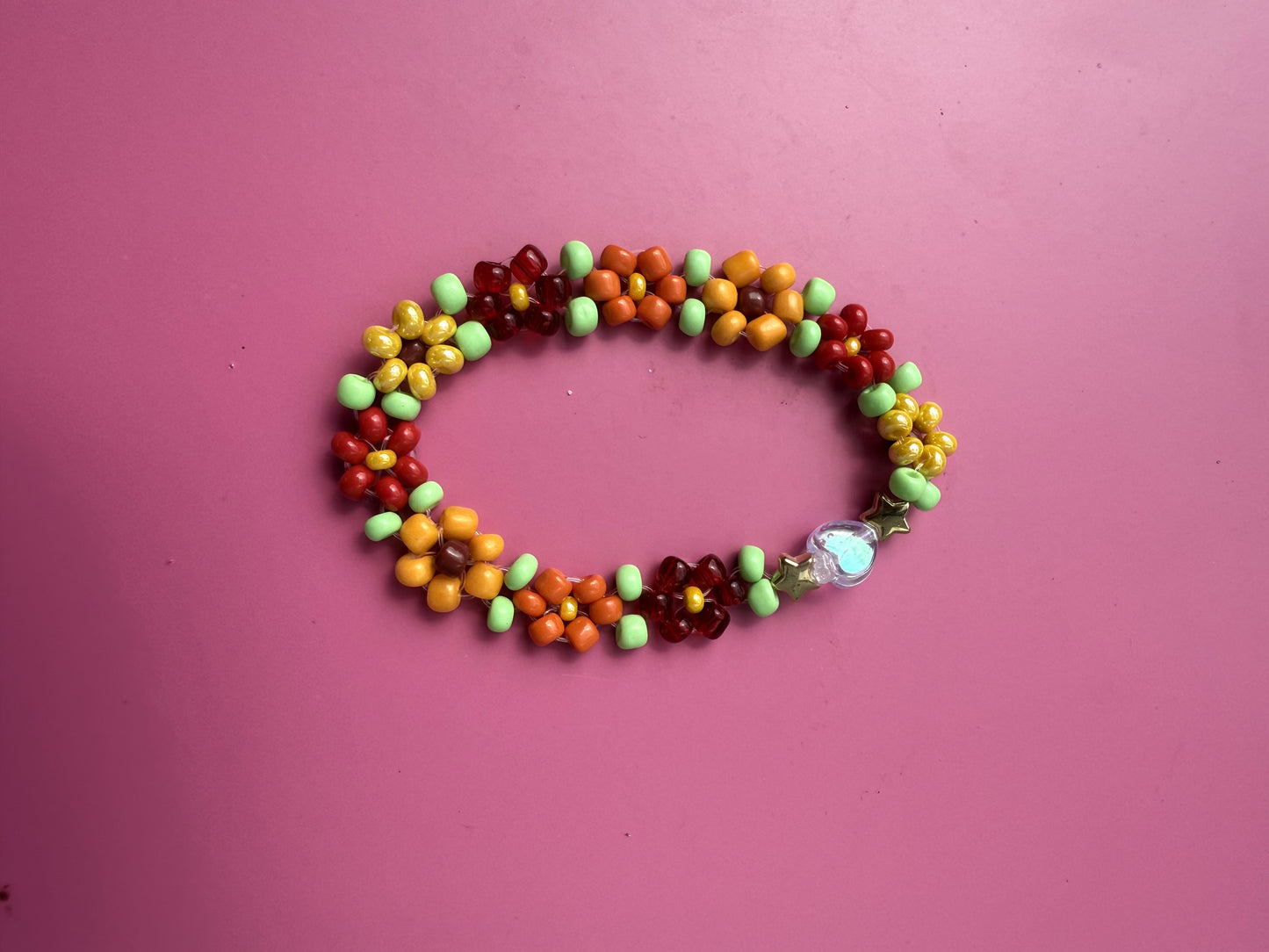 “Solar Bloom” Seed Bead Bracelet