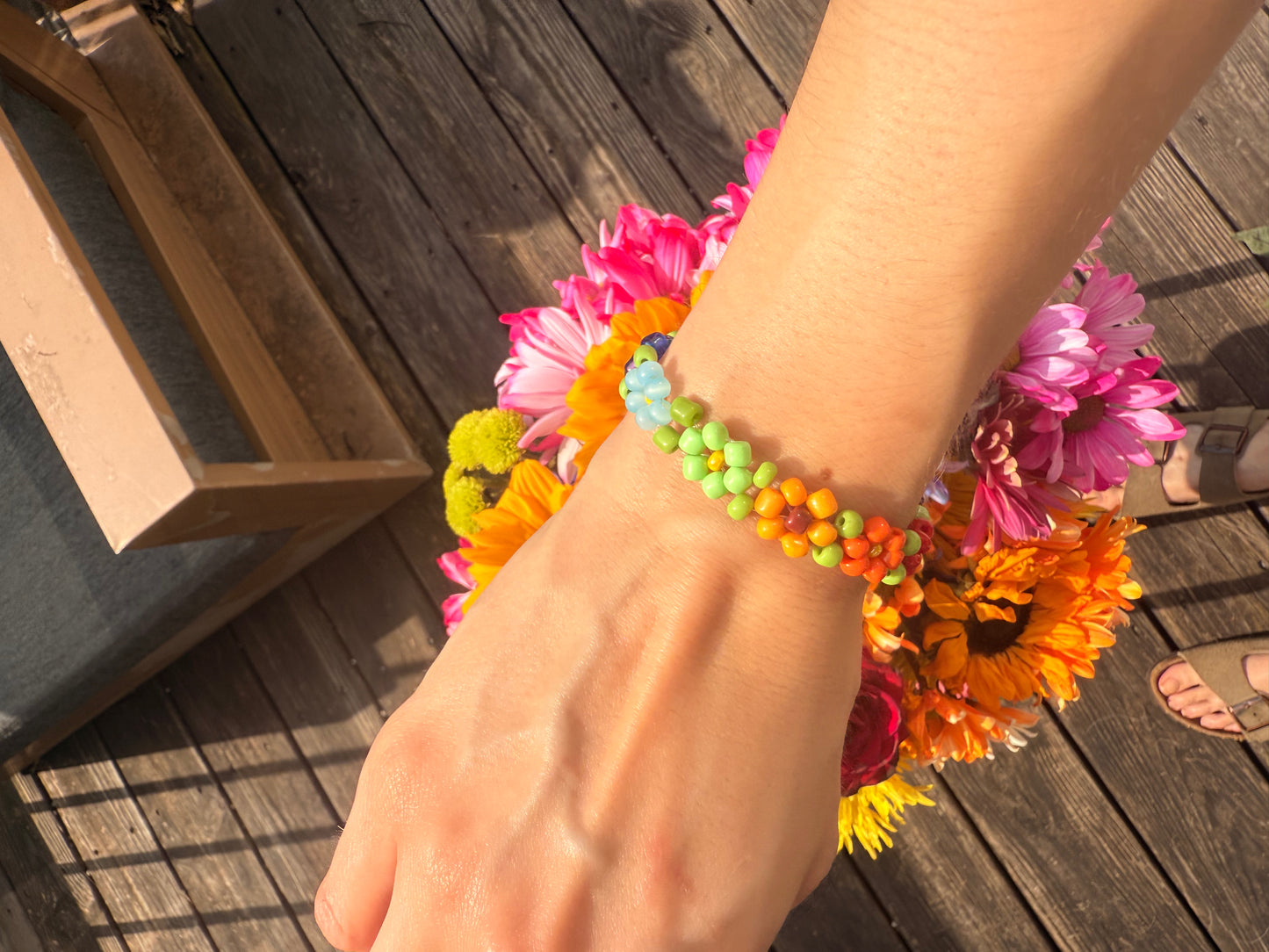 “Sacred Rainbow” Seed Bead Bracelet