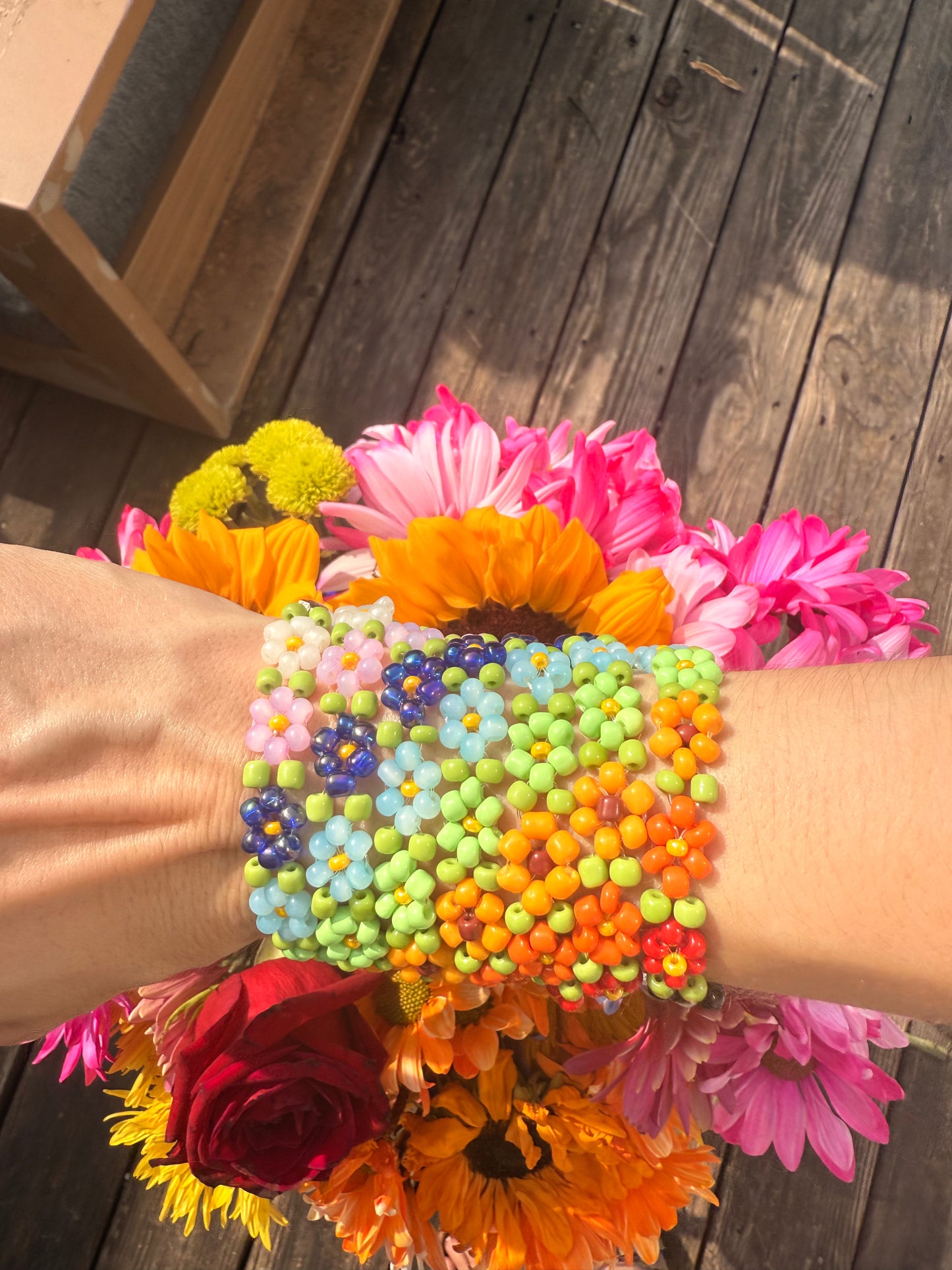 “Sacred Rainbow” Seed Bead Bracelet