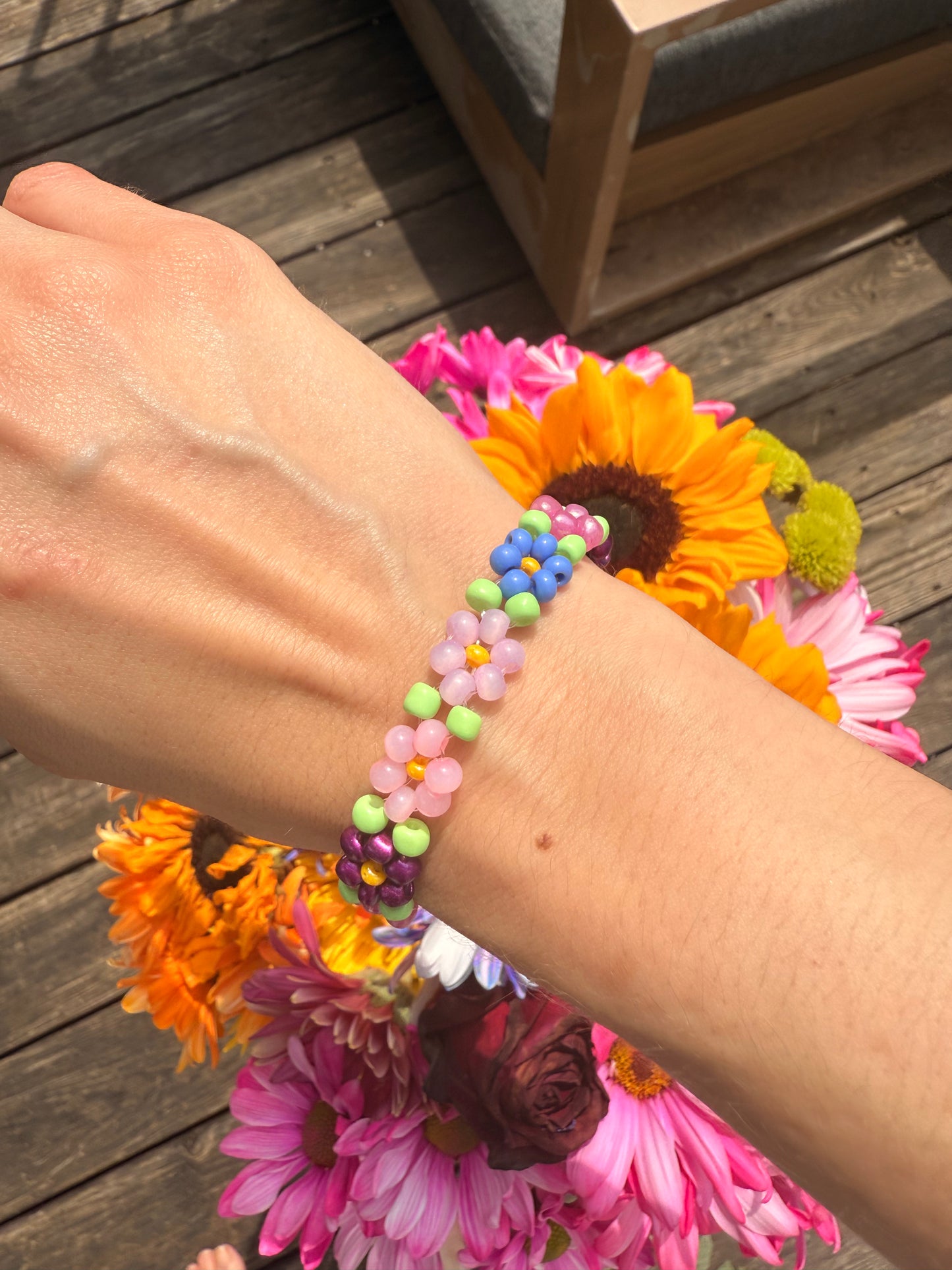“Petals of Self-Love” Seed Bead Bracelet