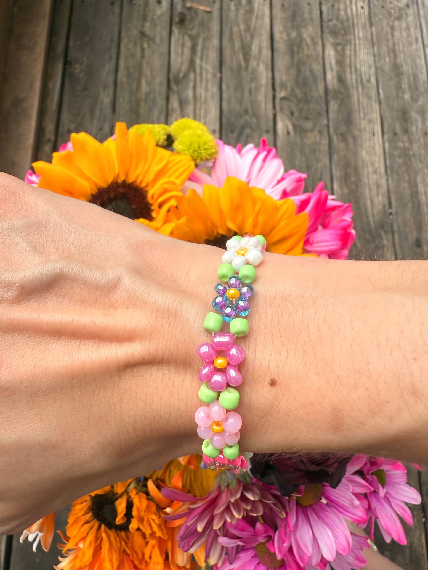 “Bloom for You” Seed Bead Bracelet