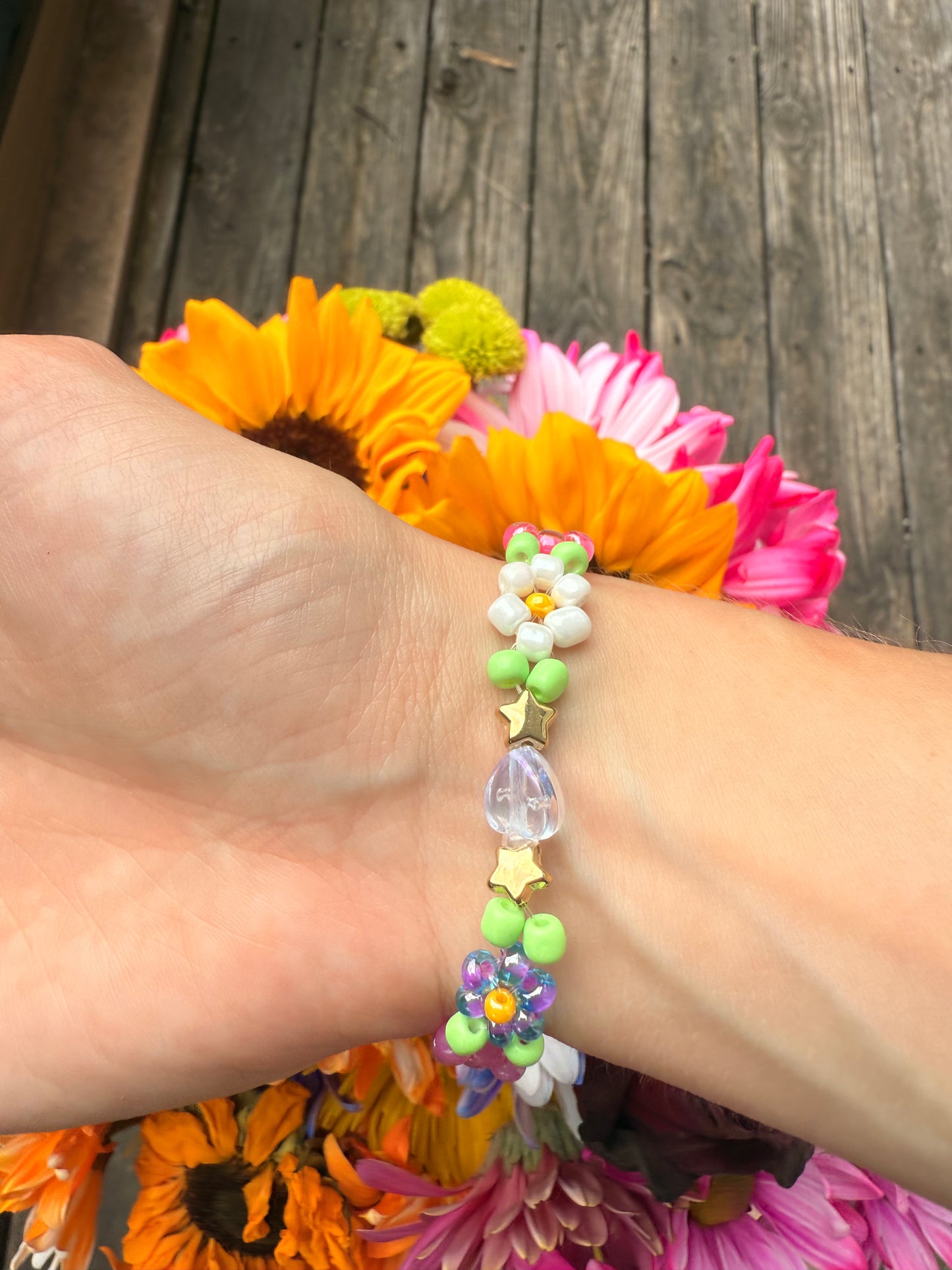 “Bloom for You” Seed Bead Bracelet