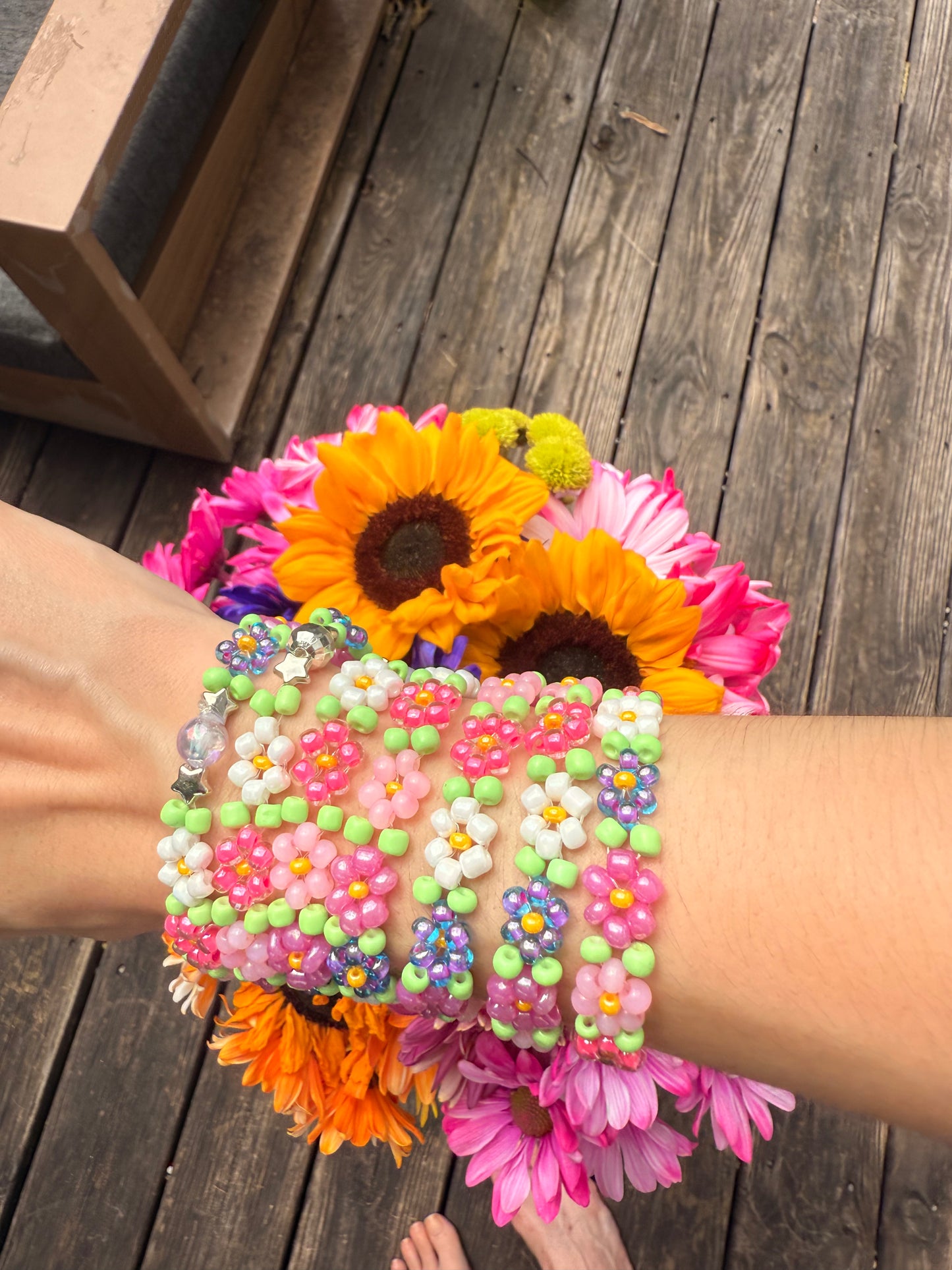 “Bloom for You” Seed Bead Bracelet