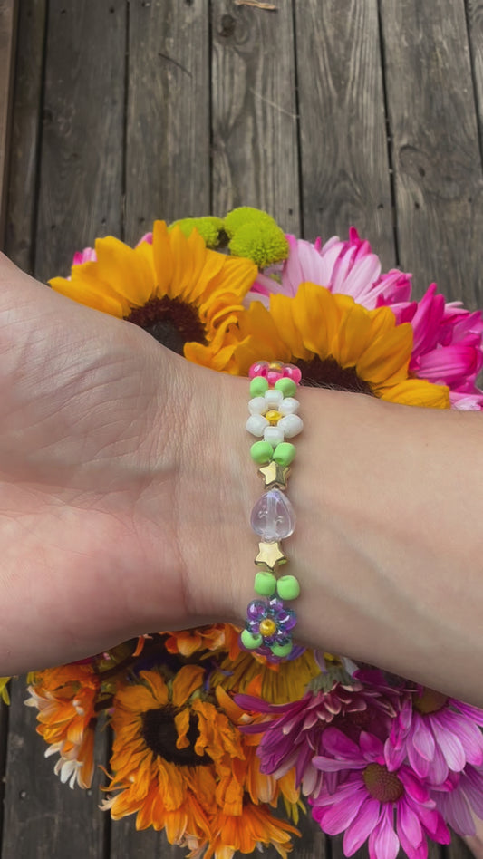 “Bloom for You” Seed Bead Bracelet