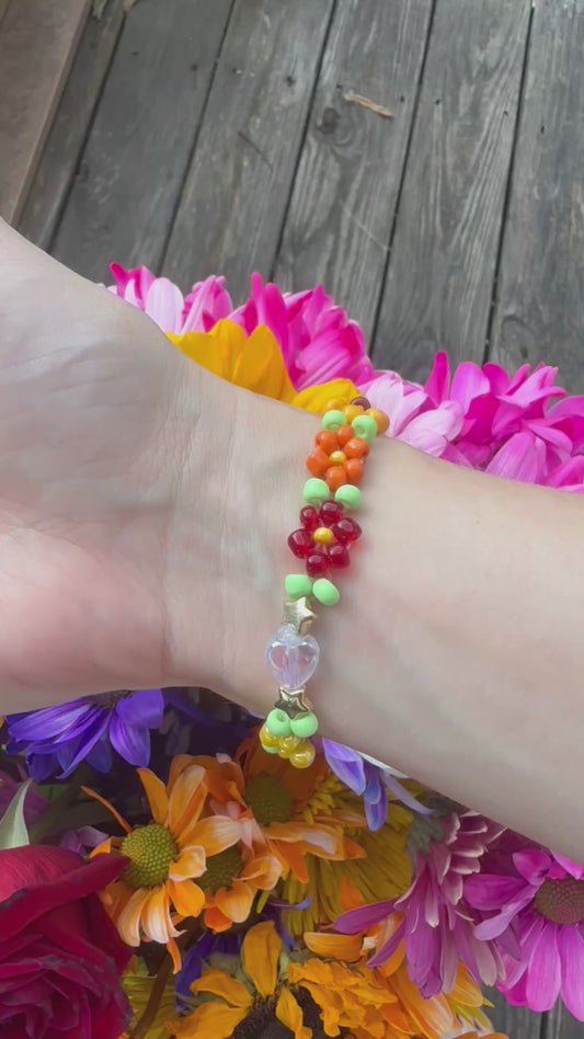 “Solar Bloom” Seed Bead Bracelet